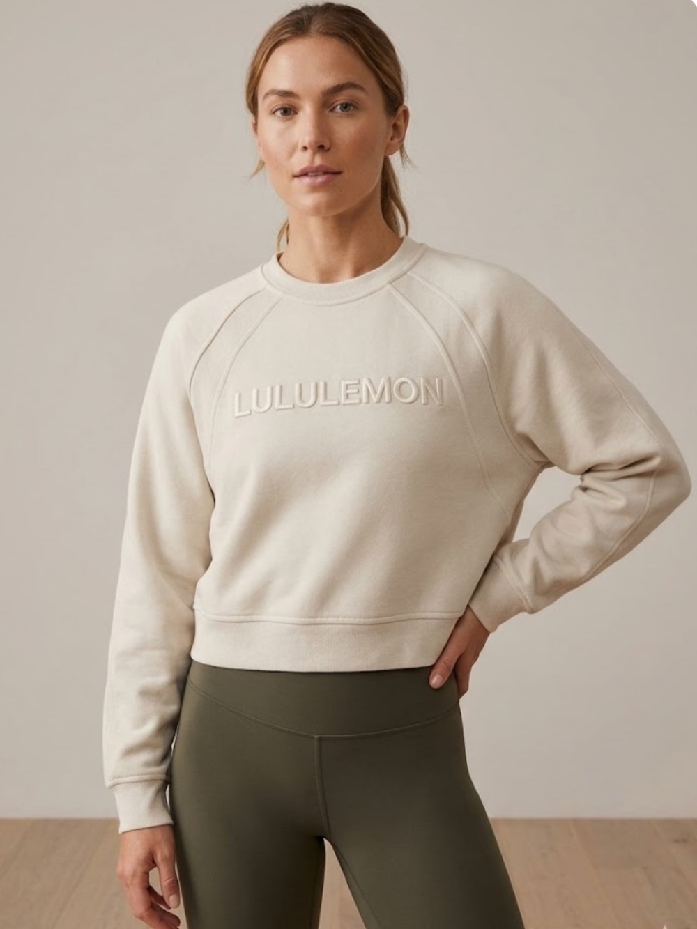 lululemon athletica Cream Crewneck with Raised Logo - Picture 1 of 6